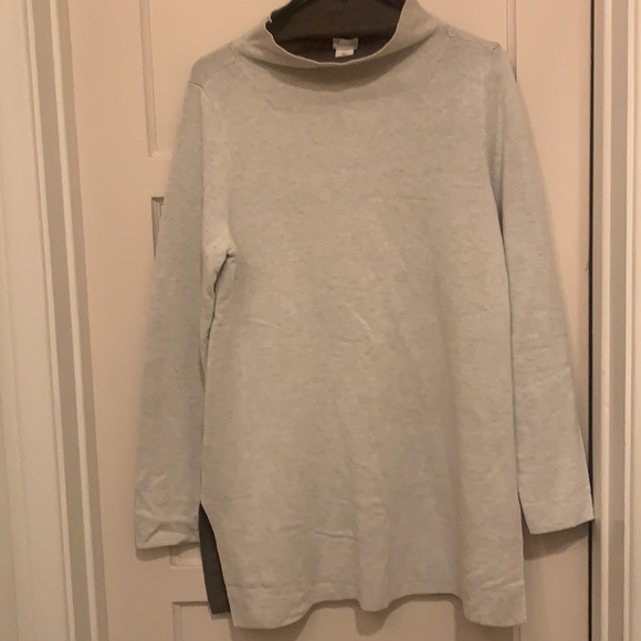 ANTHROPOLOGIE ASPEN HEATHER GRAY OVERSIZED SWEATER MOCK TURTLENECK WARM SZ L - Picture 2 of 12